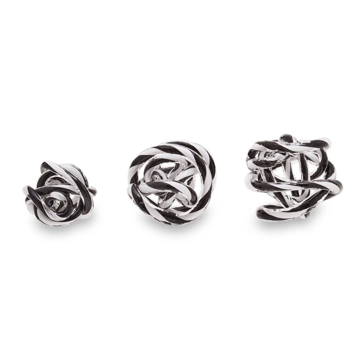 Knot Decor Black And White Glass Ornament