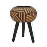 Darnell Natural And Black Tapered Planter