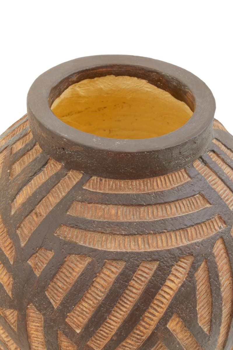 Darnell Round Brown Planter