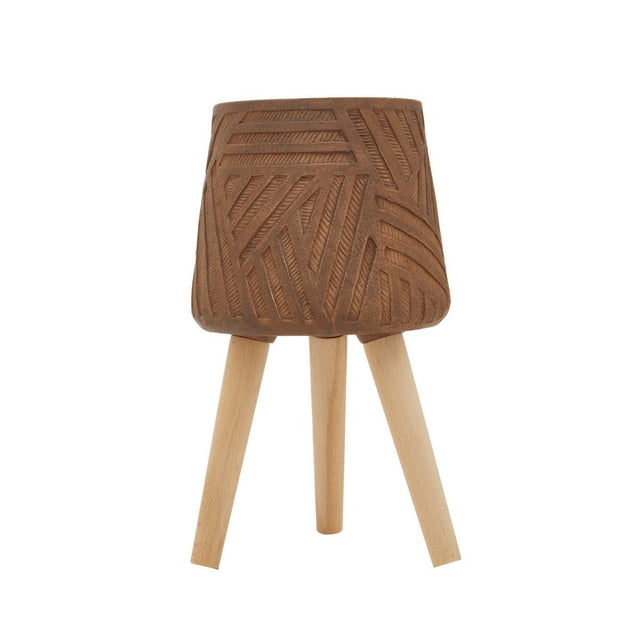 Darnell Brown Planter With Angular Legs