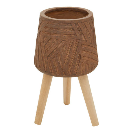 Darnell Brown Planter With Angular Legs