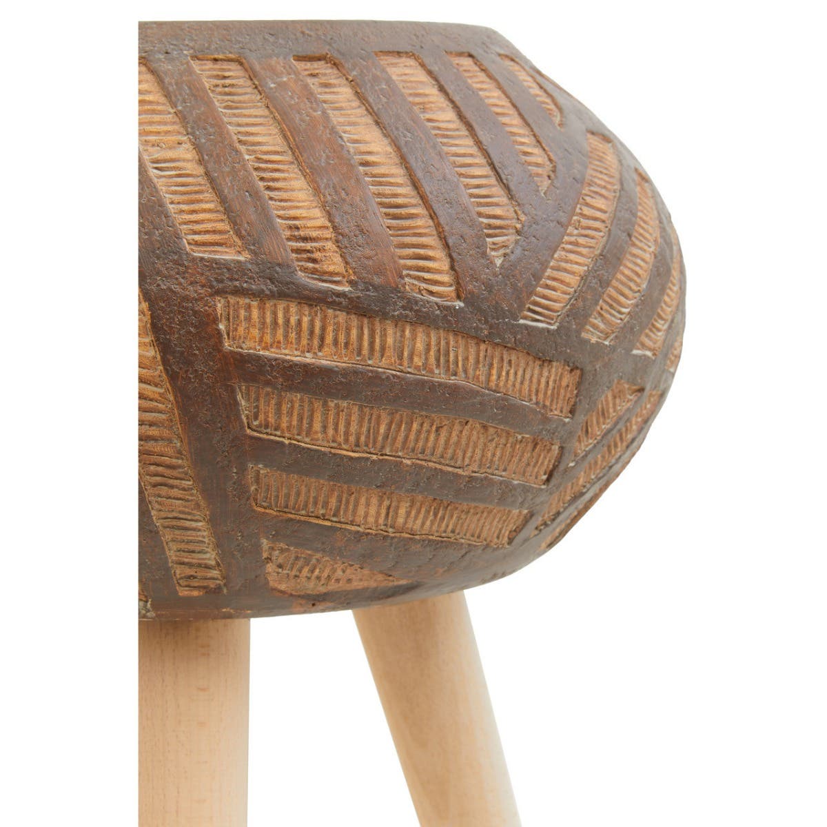 Darnell Round Brown Planter With Angular Legs