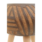 Darnell Round Brown Planter With Angular Legs