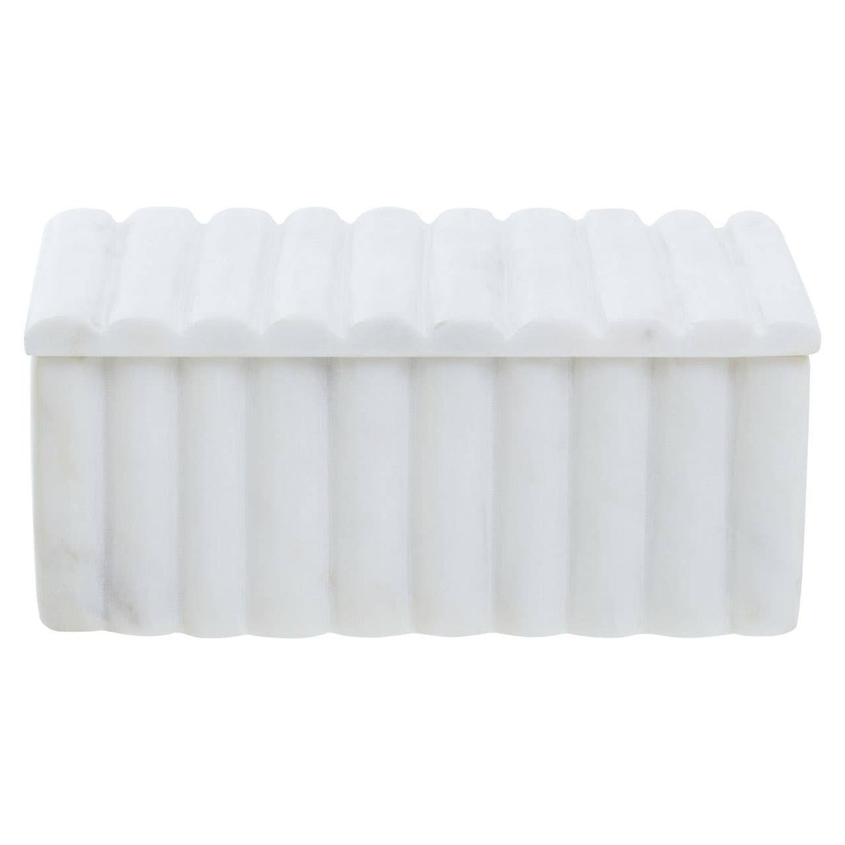 Nason White Marble Ribbed Box