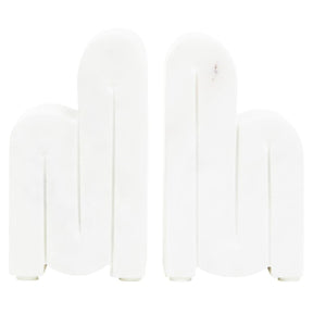 Nason Set Of Two White Marble Bookends