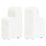 Nason Set Of Two White Marble Bookends
