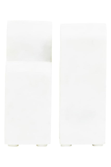 Nason Set Of Two White Marble Bookends