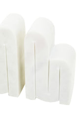 Nason Set Of Two White Marble Bookends