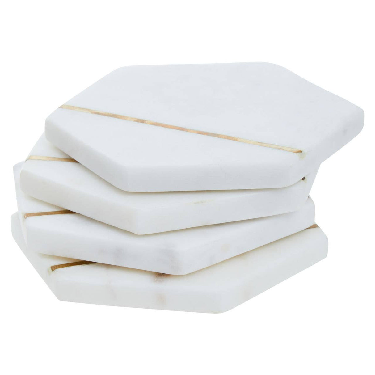 Sena Set of Four White Marble Coasters