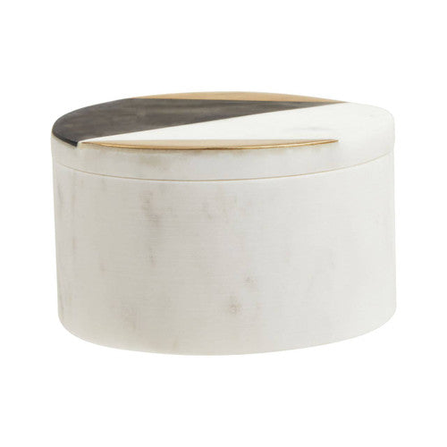 Soma Round Striped Marble Trinket Box