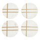 Omari Set of Four White Marble Gold Inlay Round Coasters