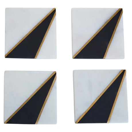 Omari White And Black Marble Coasters