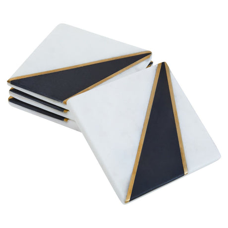Omari White And Black Marble Coasters