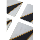 Omari White And Black Marble Coasters