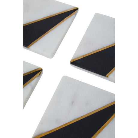 Omari White And Black Marble Coasters