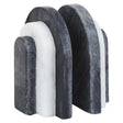 Oxana Black And White Marble Bookends