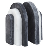 Oxana Black And White Marble Bookends
