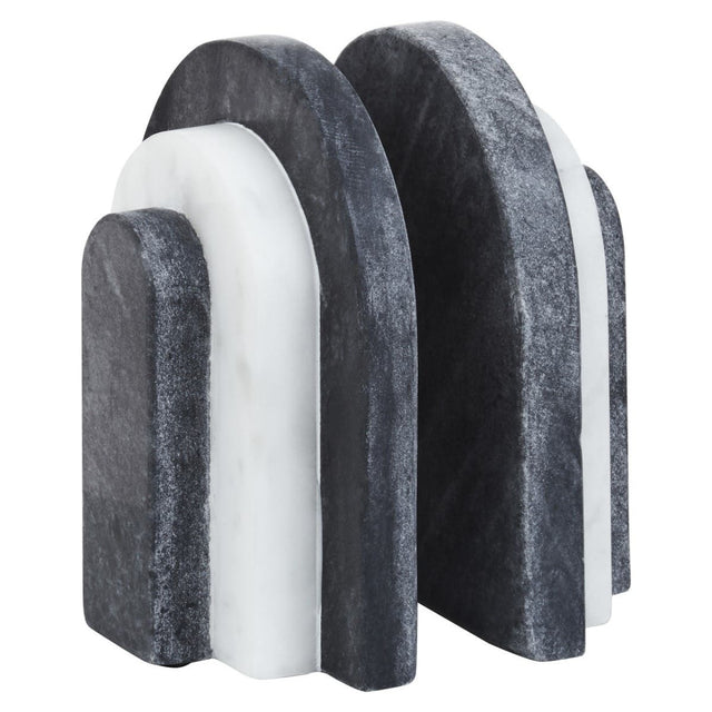 Oxana Black And White Marble Bookends