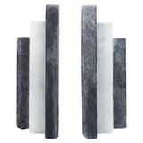 Oxana Black And White Marble Bookends