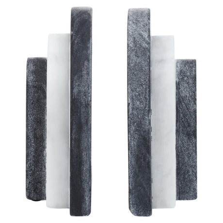 Oxana Black And White Marble Bookends