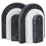 Oxana Black And White Marble Bookends