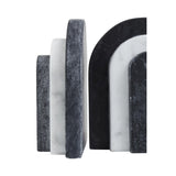 Oxana Black And White Marble Bookends