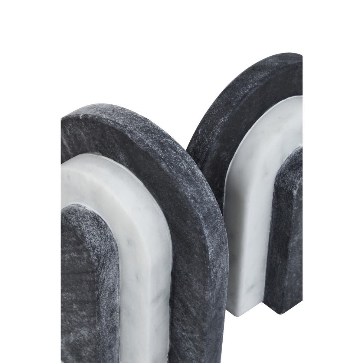 Oxana Black And White Marble Bookends