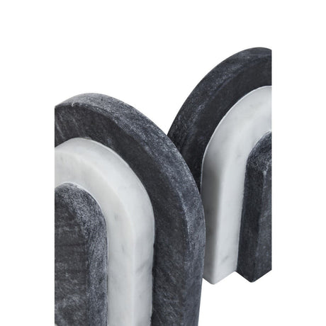Oxana Black And White Marble Bookends