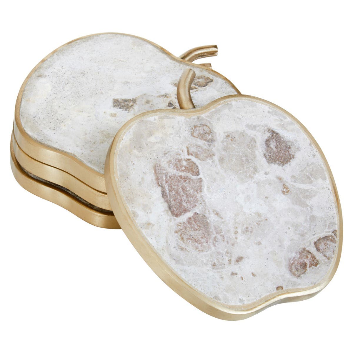 Organico Apple Shaped Marble Coasters