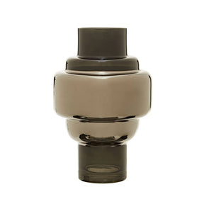 Cayden Small Smoked Black And Silver Vase
