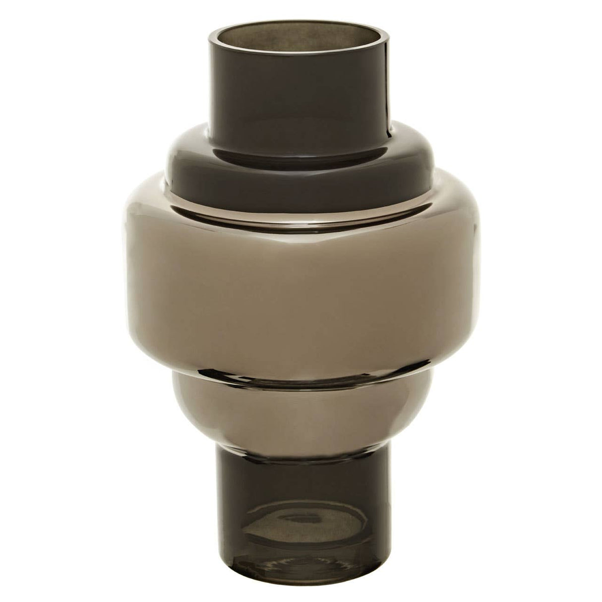 Cayden Small Smoked Black And Silver Vase