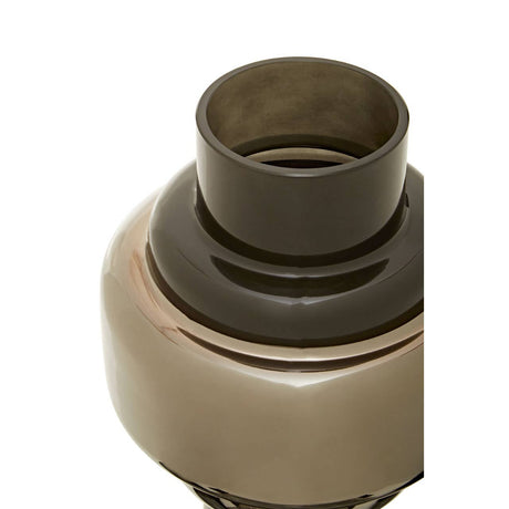 Cayden Small Smoked Black And Silver Vase