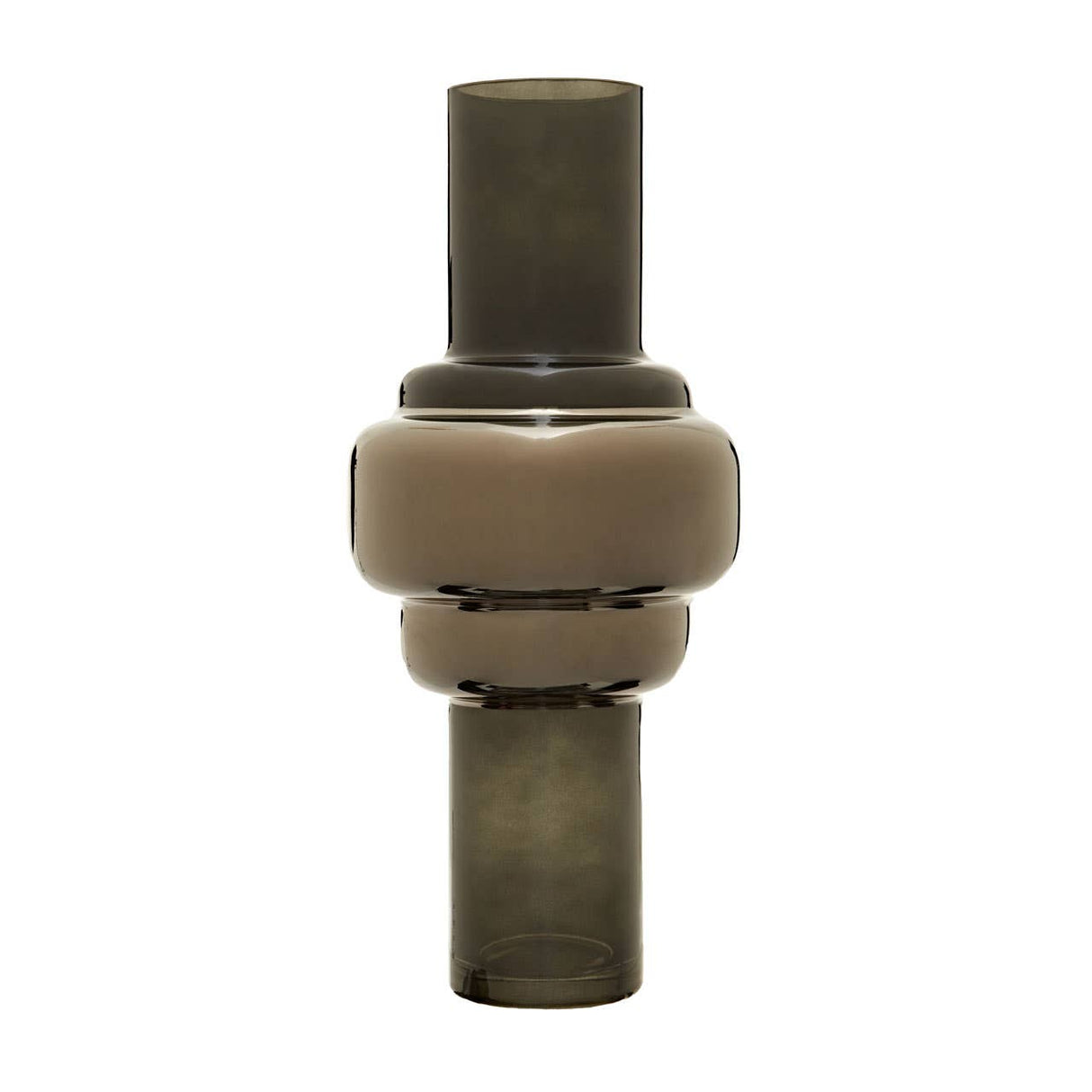 Cayden Large Smoked Black And Silver Vase