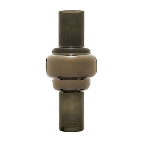 Cayden Large Smoked Black And Silver Vase