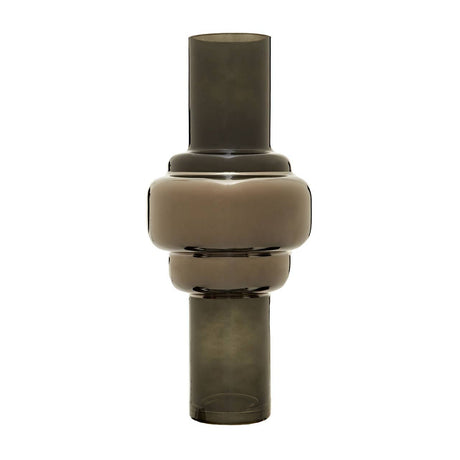 Cayden Large Smoked Black And Silver Vase