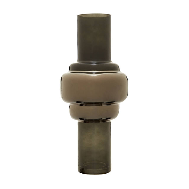 Cayden Large Smoked Black And Silver Vase