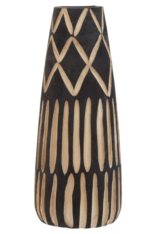 Arlo Small Engraved Wooden Vase