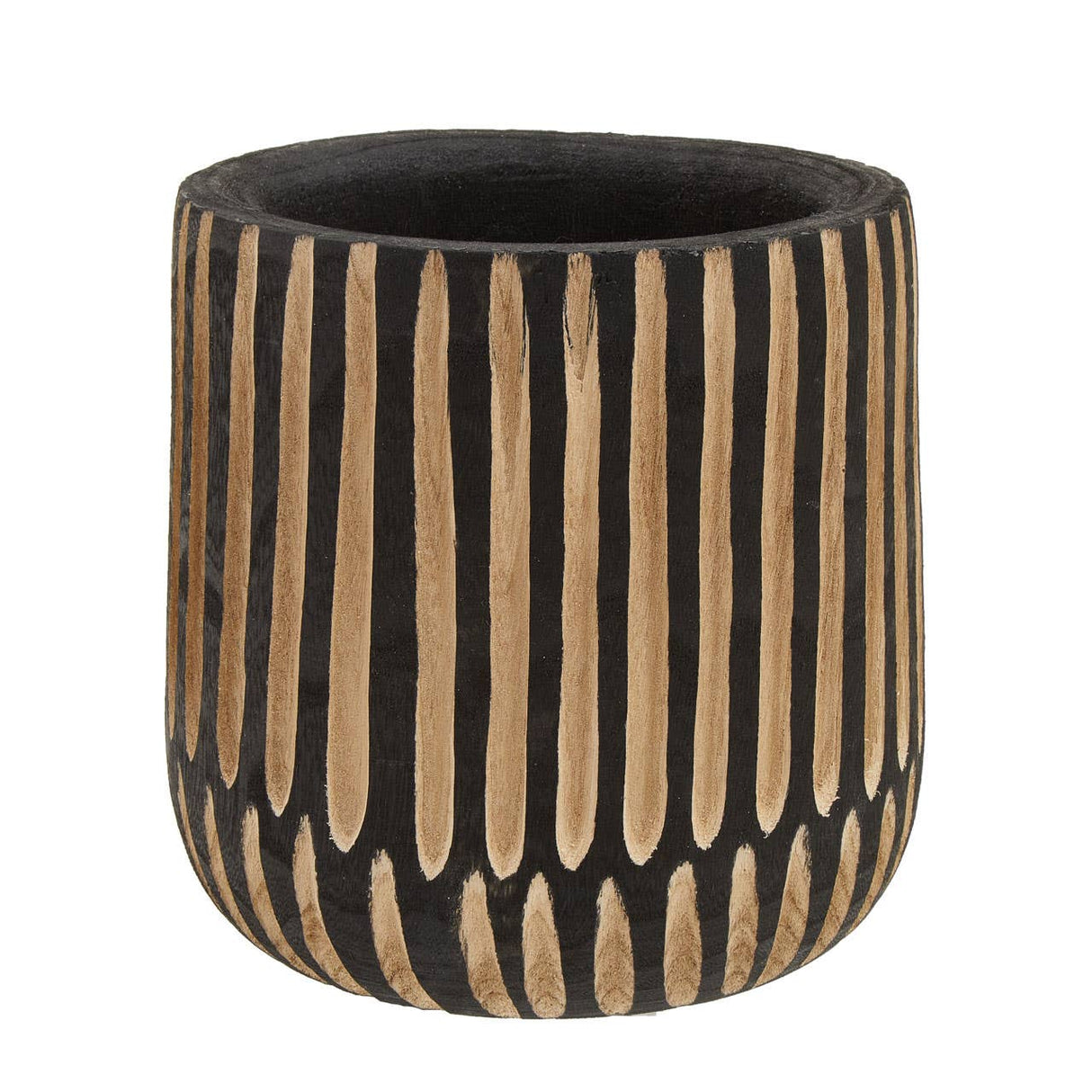 Arlo Large Engraved Natural And Black Planter