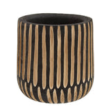 Arlo Large Engraved Natural And Black Planter