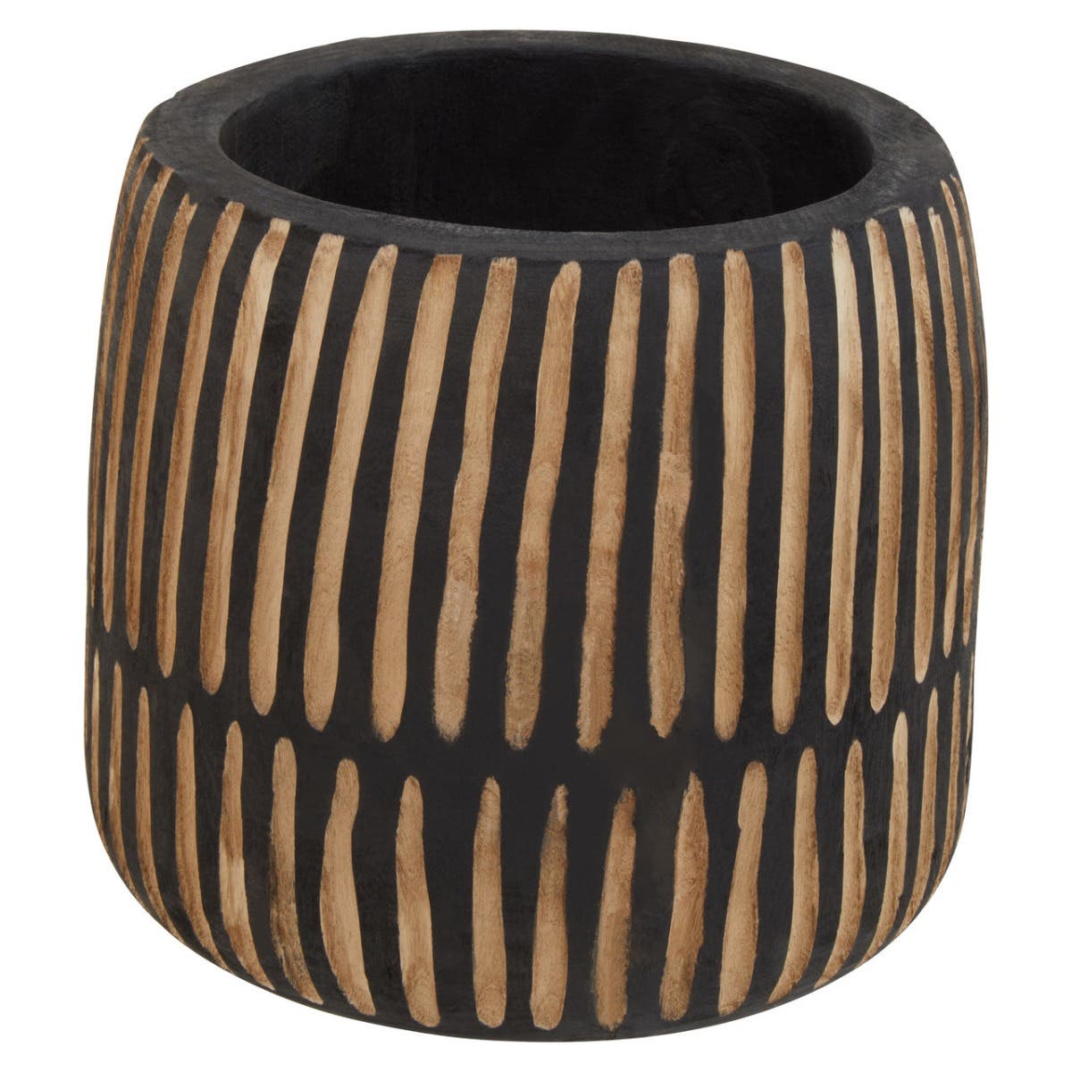 Arlo Large Engraved Natural And Black Planter