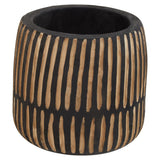 Arlo Large Engraved Natural And Black Planter