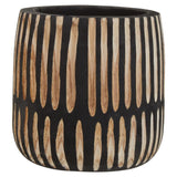 Arlo Small Engraved Natural And Black Planter