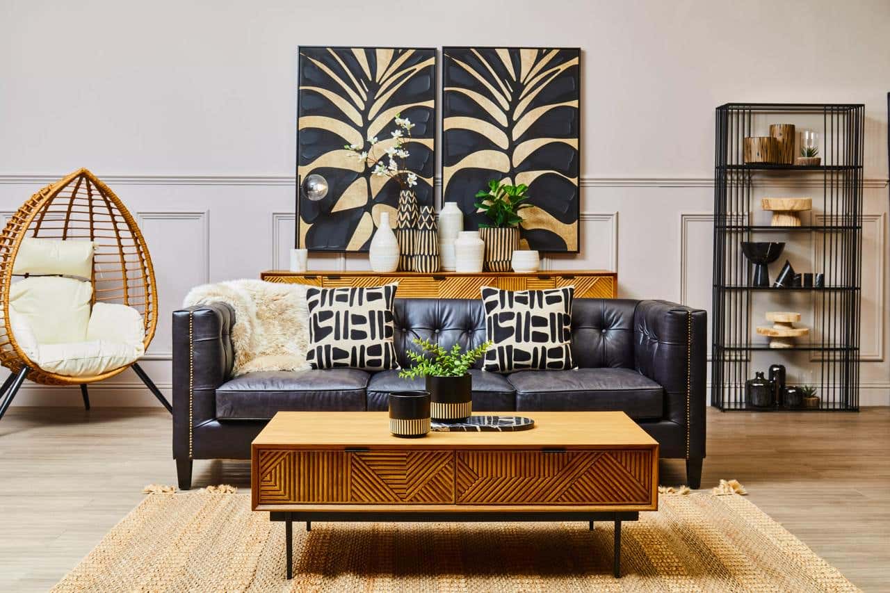 Arlo Small Engraved Natural And Black Planter