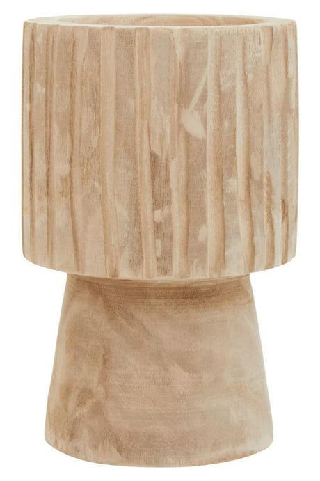 Arlo Engraved Wooden Vase