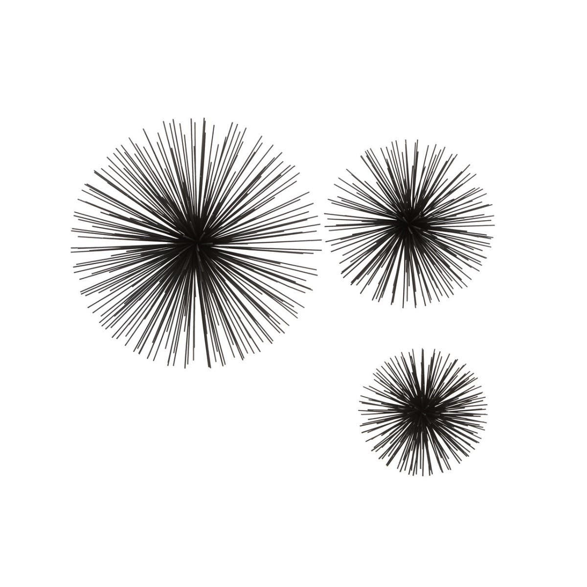 Mirano Set of 3 Black Finish Starburst Wall Decor