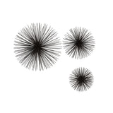 Mirano Set of 3 Black Finish Starburst Wall Decor