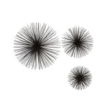 Mirano Set of 3 Black Finish Starburst Wall Decor