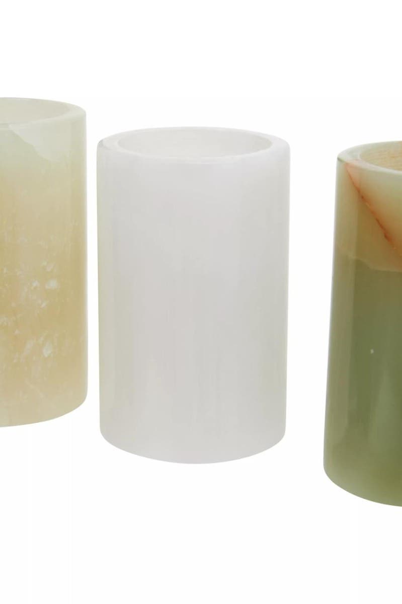 Oleena Set Of Three Onyx Tealight Holders