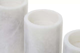 Salmo Set Of Three White Marble Tealight Holders
