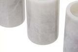 Salmo Set Of Three White Marble Tealight Holders